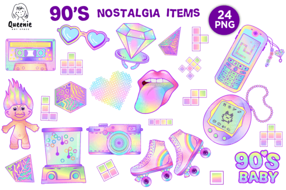 Download 90s Nostalgia Items Illustration Bundle - Nostalgia Collection