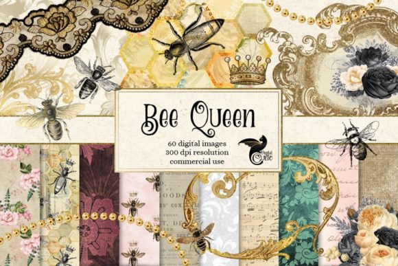 Download Bee Queen Digital Scrapbook Kit - Digital scrapbook Collection