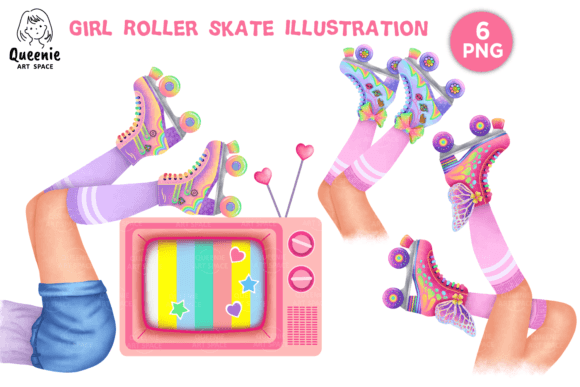 Download 90s Nostalgia Girl Roller Skate - Nostalgia Collection