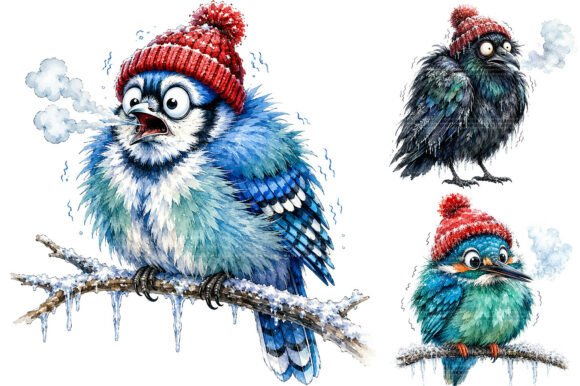 Download Funny Christmas Birds Clipart Bundle - Bird Collection