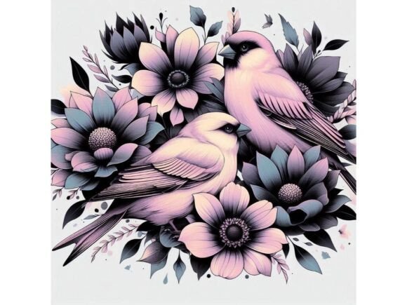 Download Pastel Goth Birds with Soft Hues Surroun - Bird Collection
