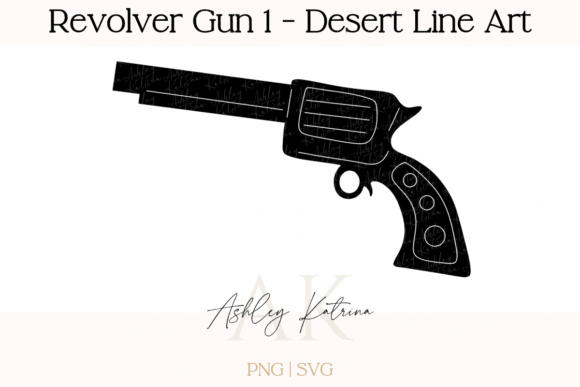 Download Revolver Gun 1 - Western Desert Line Art - Revolver Collection
