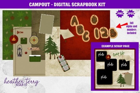 Download Campout Camping Digital Scrapbook Kit - Premium Resources