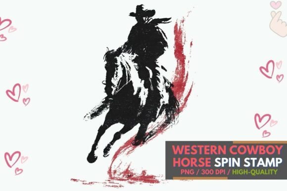 Download Western Cowboy Nostalgia-Rich Ink Art - Nostalgia Collection
