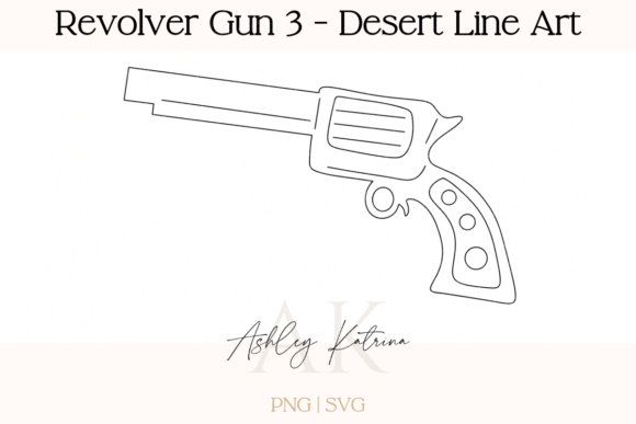 Download Revolver Gun 3 - Western Desert Line Art - Revolver Collection